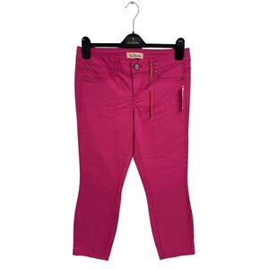 True Freedom Junior Leggy Roll Cuff crop Fuchsia Rose denim pant size 7